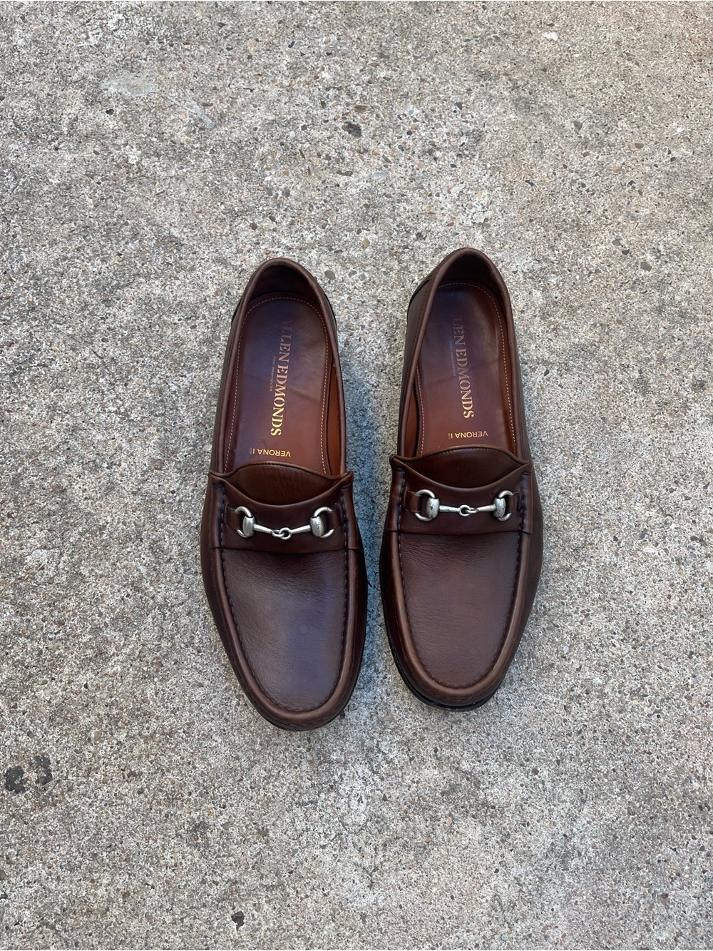 Allen Edmonds Dark Brown Leather Bit Loafers